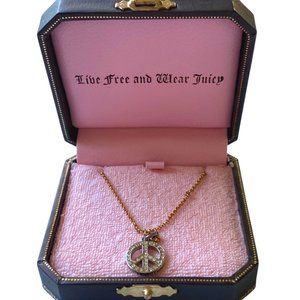 Juicy Couture Rhinestone Peace Necklace NIB